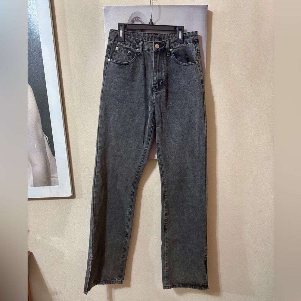 Womans Charcoal Grey Pants Straight